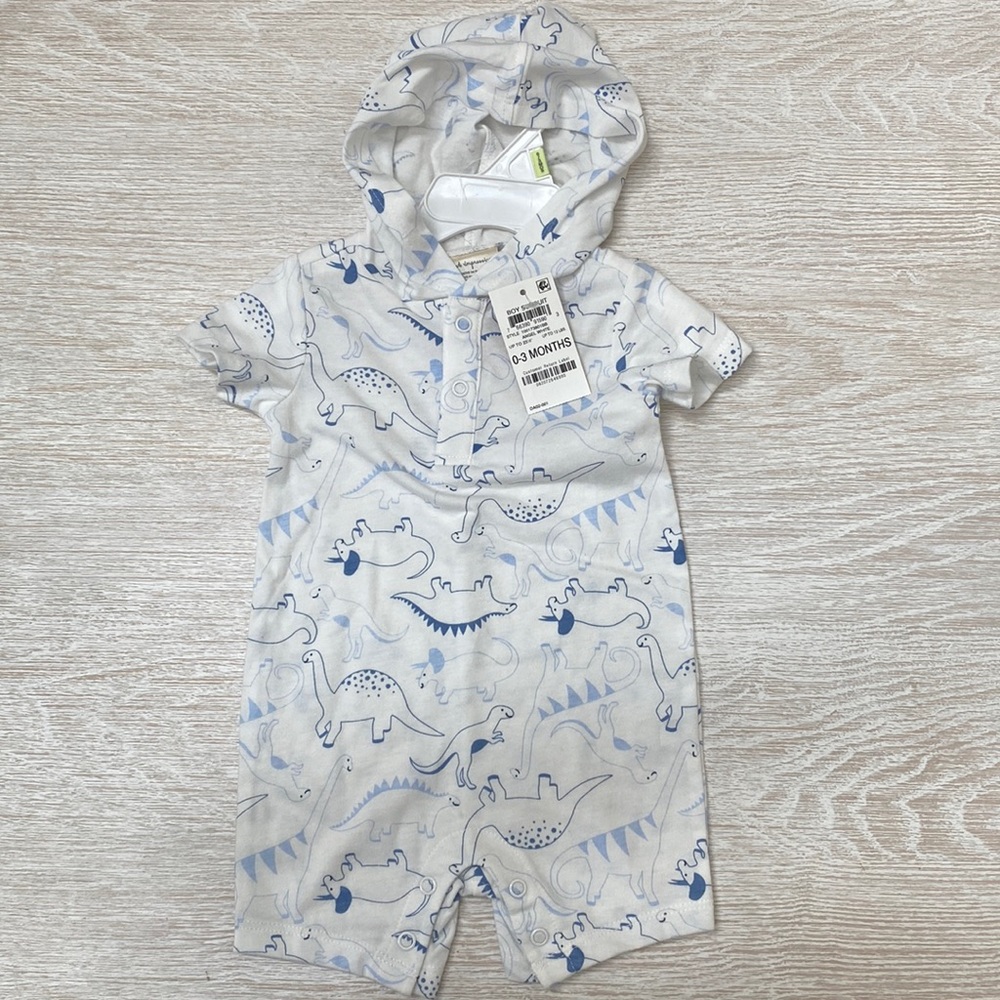 First Impressions Dino Romper 0-3mo